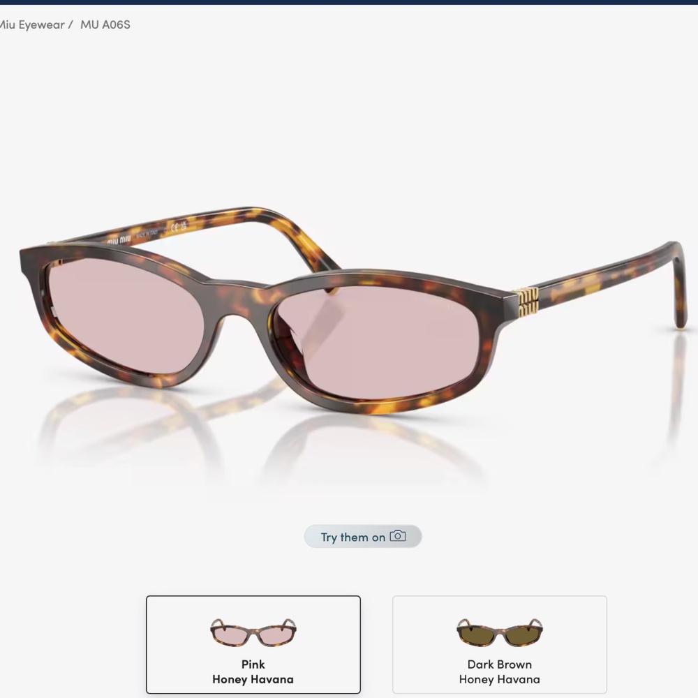 BRAND NEW !! Miu Miu MU A06S Pink Honey Havana and Tortoise Sunglasses